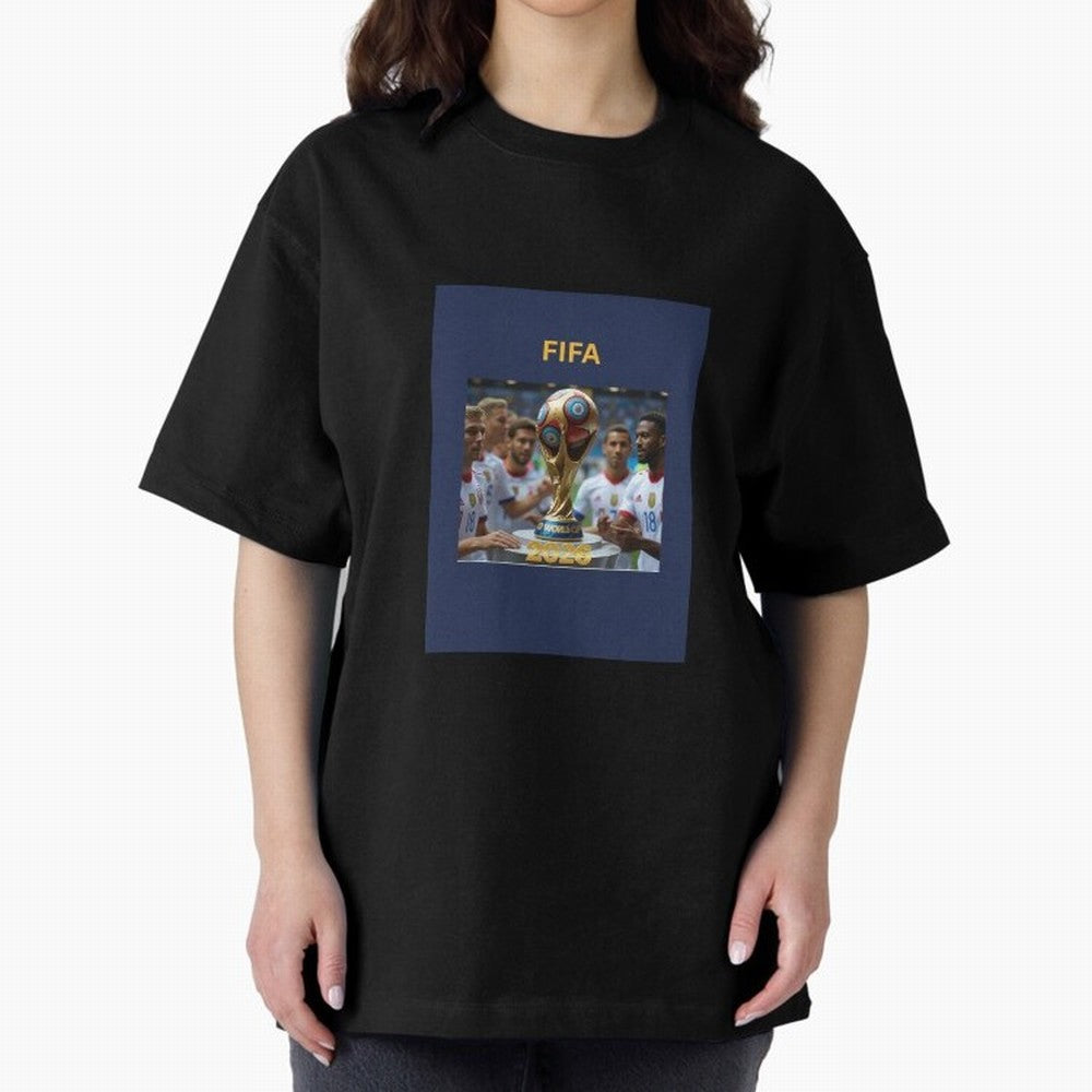 WORLD CUP FOOTBALL 2026 Oversized T-Shirt Back Your Heroes with FIFA World Cup 2026 USA Canada Mexico for Fans of Mbappe and Spain, Bringing Football Passion, Legendary Performances, Festival Vibes and Supporter Community; Made for Die Hard