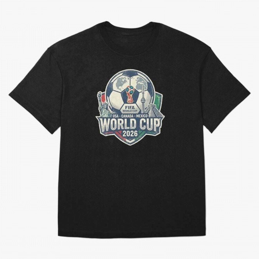 North America United Soccer 2026 Vintage Crest Oversized T-Shirt Bring Home the FIFA World Cup 2026 Journey through CR7 and Messi Highlights, England and Germany Pride, Fan Favorite Moments, National Team Passion, Big Match Drama and Soccer
