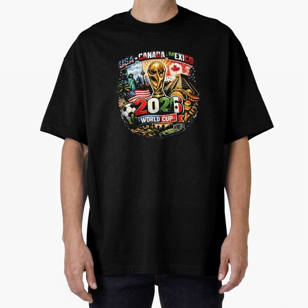 World Cup 2026 Funny Soccer Tournament 2026 T-Shirt_88656674 Oversized T-Shirt Feel the Heartbeat of FIFA World Cup 2026 Group Stage Spirit, Made for Brazil, Mbappe, Championship Spirit, Famous Goals, Roaring Crowds and International Football
