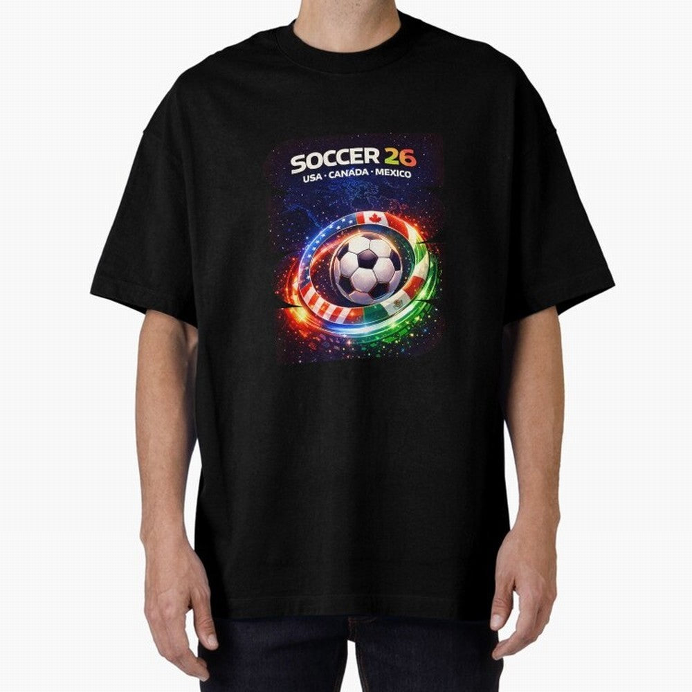 North America Soccer 2026 Soccer 26 Usa Canada Mexico Fan United 2026 Soccer Oversized T-Shirt Celebrate Football Heritage in Global Football Passion for FIFA World Cup 2026 USA Canada Mexico, Celebrating Messi and Cristiano Ronaldo, Argentina,
