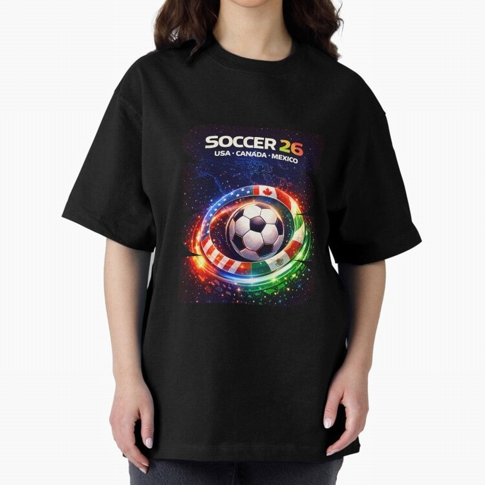 North America Soccer 2026 Soccer 26 Usa Canada Mexico Fan United 2026 Soccer Oversized T-Shirt Celebrate Football Heritage in Global Football Passion for FIFA World Cup 2026 USA Canada Mexico, Celebrating Messi and Cristiano Ronaldo, Argentina,