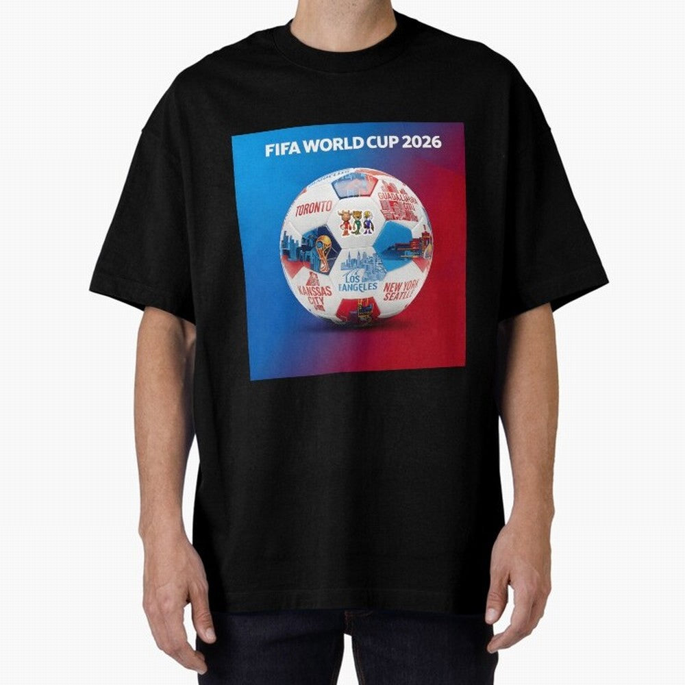 North America Football 2026 Oversized T-Shirt Bring International Match Energy to Global Football Passion for FIFA World Cup 2026 Group Stage, Driven by Neymar, Haaland and Cristiano Ronaldo, Germany, Tournament Hype, Historic Matchups, Family