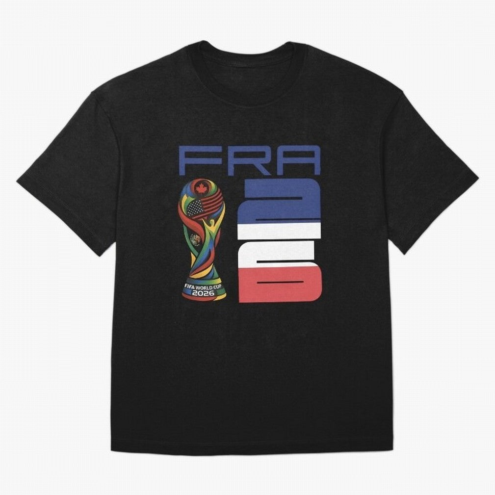 France World Cup 2026 Soccer - FRA 26 Blue White Red Oversized T-Shirt Join the Countdown to Global Football Passion for FIFA World Cup 2026 USA Canada Mexico, with Messi, Spain, Champion Mindset, Group Stage Buzz, Knockout Tension and Passionate