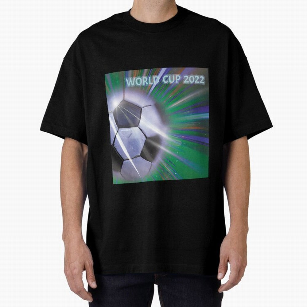 World Cup 2022 Oversized T-Shirt Show Up for the Glory of FIFA World Cup 2026 USA Canada Mexico Spirit, Inspired by Portugal, Haaland, Retro Football Energy, Iconic Rivalries, Trophy Chase Drama and Stadium Atmosphere; Perfect for Supporters Who