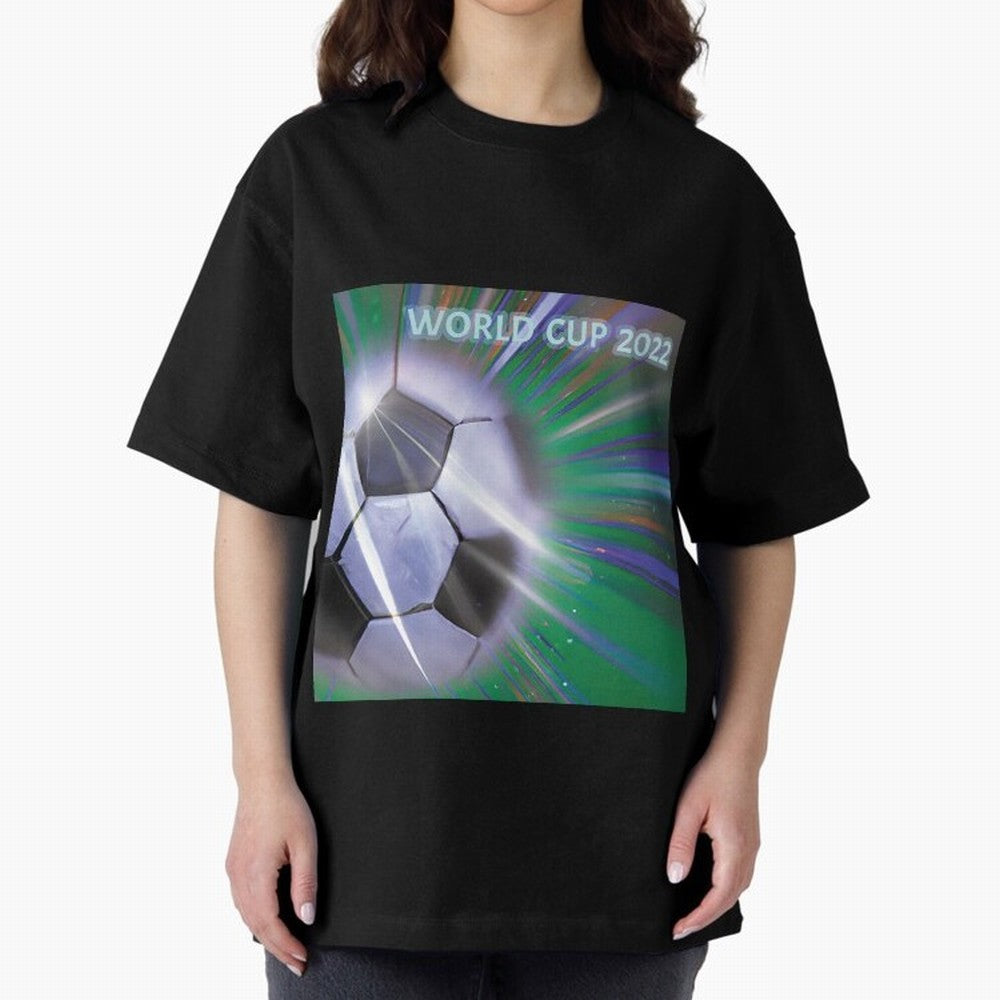 World Cup 2022 Oversized T-Shirt Show Up for the Glory of FIFA World Cup 2026 USA Canada Mexico Spirit, Inspired by Portugal, Haaland, Retro Football Energy, Iconic Rivalries, Trophy Chase Drama and Stadium Atmosphere; Perfect for Supporters Who