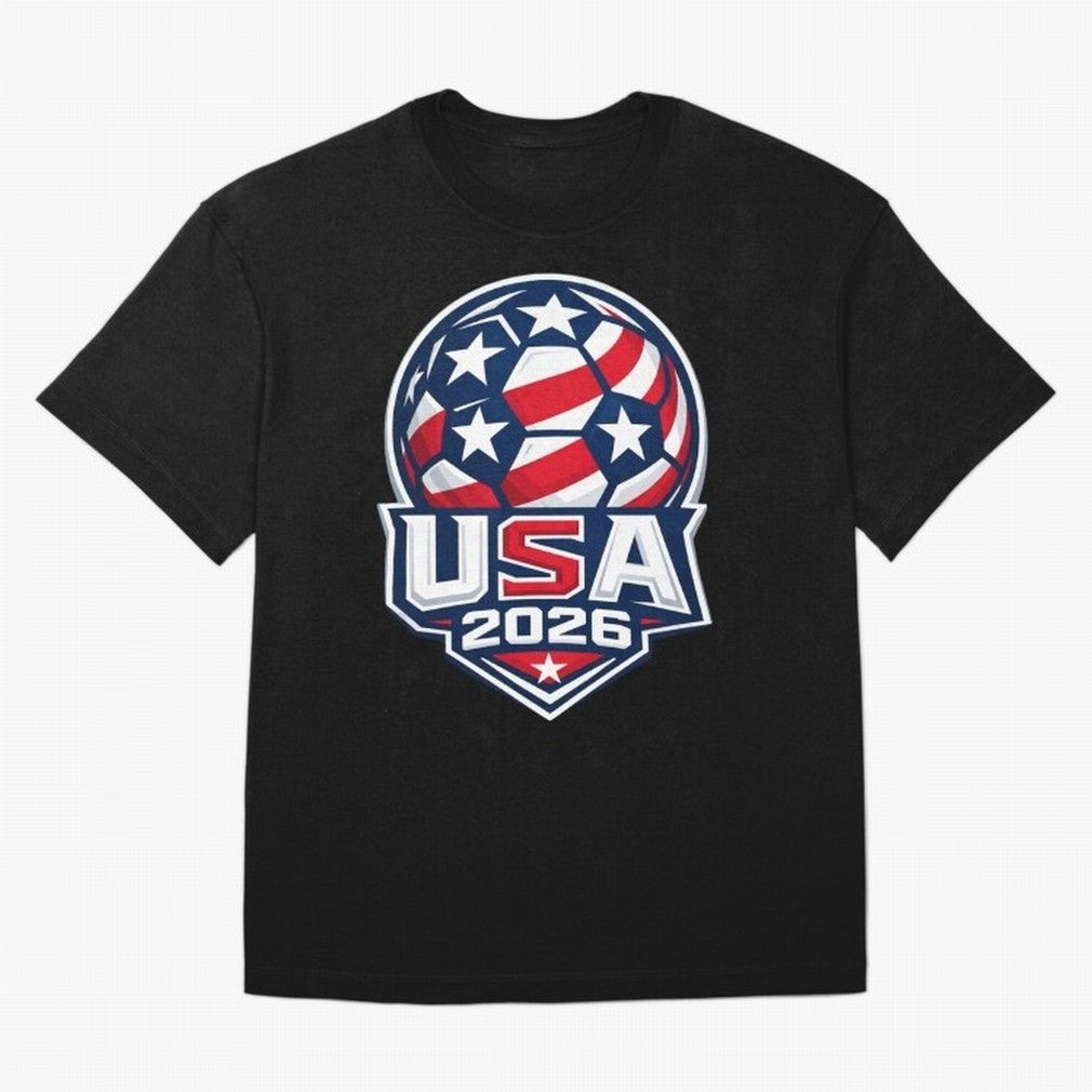 USA 2026 World Cup T-Shirt - Star Spangled Soccer Design - American Host Fan Tee Oversized T-Shirt Celebrate Every Goal in Match Day Hype around FIFA World Cup 2026 USA Canada Mexico, Messi and Cristiano Ronaldo, Portugal, Retro Football Energy,