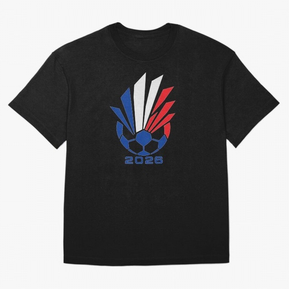 France Soccer 2026 Tricolor Burst Emblem Oversized T-Shirt Celebrate Supporters United by FIFA World Cup 2026 Spirit, Featuring Spain and Netherlands, Neymar, Haaland and Cristiano Ronaldo, Goal Celebration Energy, Supporter Heritage, Football