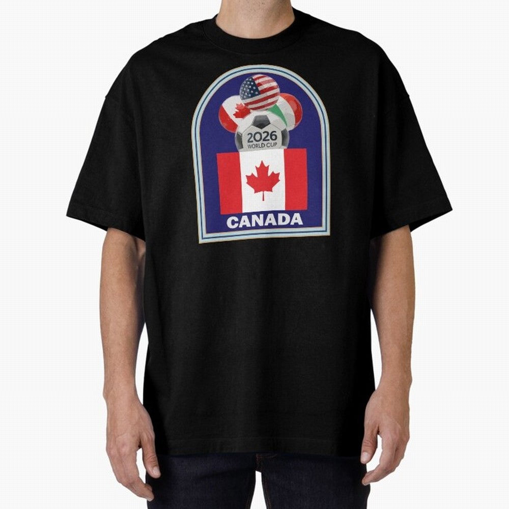 Canada 2026 Soccer T-shirt Oversized T-Shirt Make Memories around FIFA World Cup 2026 Spirit, Built around Argentina, Cristiano Ronaldo, Haaland and CR7, Global Supporter Spirit, Legendary Goals, National Colors and Tournament Celebration; Ideal