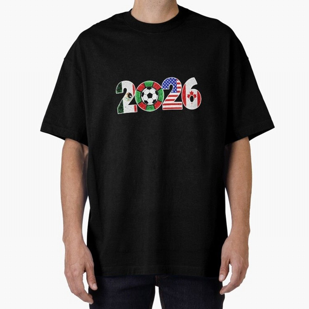 North American Soccer Spirit Team 2026 T-Shirt_82770209 Oversized T-Shirt Honor the Football Icons of FIFA World Cup 2026 Group Stage with Messi and Cristiano Ronaldo, Netherlands Energy, Supporter Pride, Iconic Celebrations, Legendary Names and