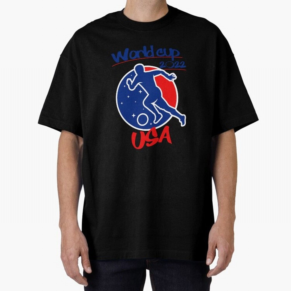 USA World Cup 2022 Oversized T-Shirt Keep the Legacy of FIFA World Cup 2026 Group Stage Spirit, Built around Portugal, Mbappe and Neymar, Worldwide Fan Energy, Dramatic Goals, Stadium Lights and Championship Celebrations; Great for Watch Parties,