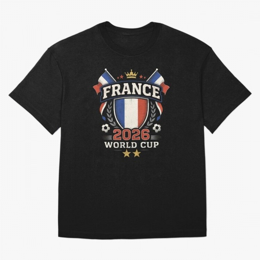 France World Cup 2026 Football Heritage - Les Bleus Crest Oversized T-Shirt Make the Season About Match Day Hype around FIFA World Cup 2026 Group Stage, CR7 and Messi, Argentina, France and Brazil, Soccer Culture, Superstar Moments, National Team