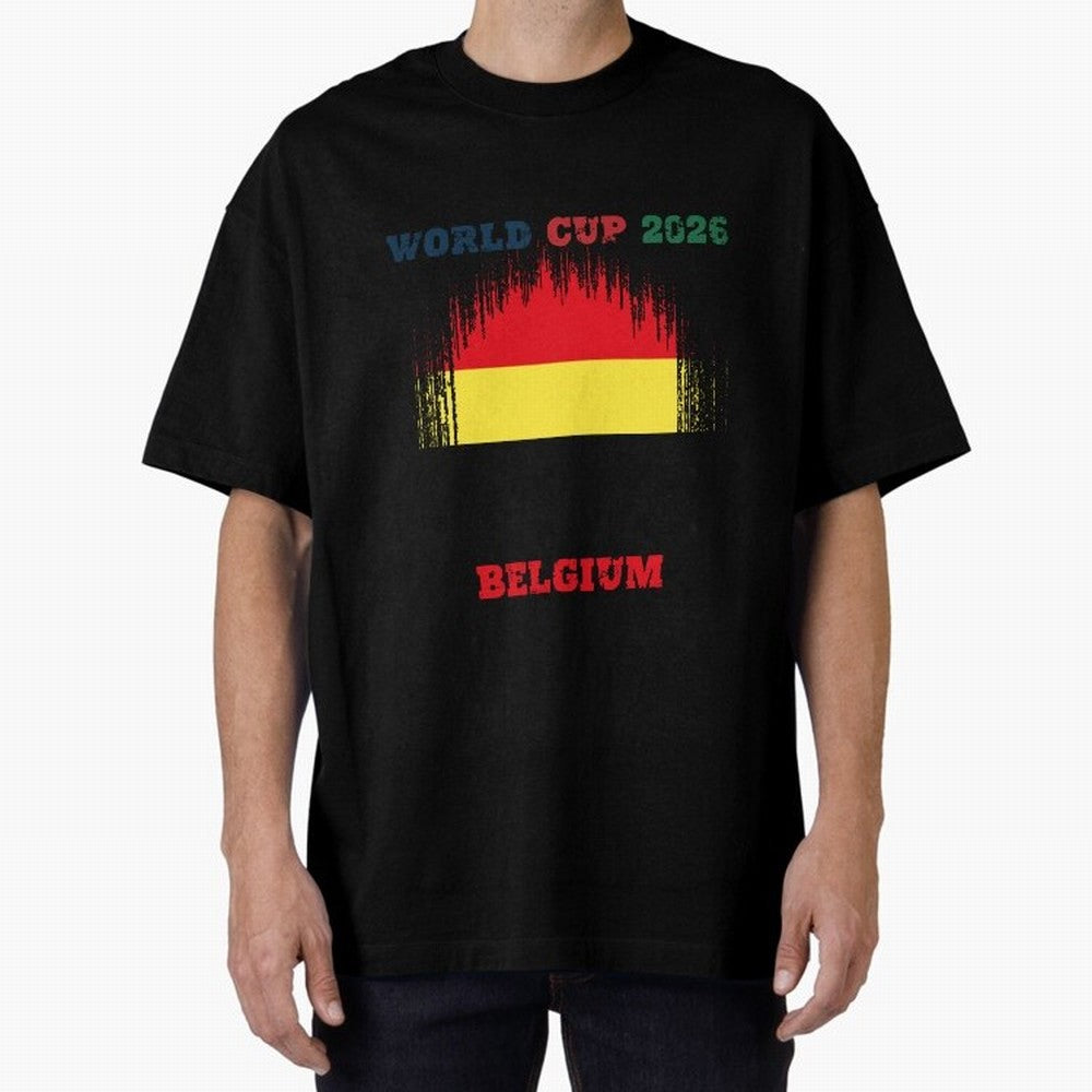 BELGIUM WORLD CUP 2026 Oversized T-Shirt Stand Out with Spirit from FIFA World Cup 2026 USA Canada Mexico for Fans of CR7 and England and Germany, Bringing Football Passion, Legendary Performances, Festival Vibes and Supporter Community; Great for