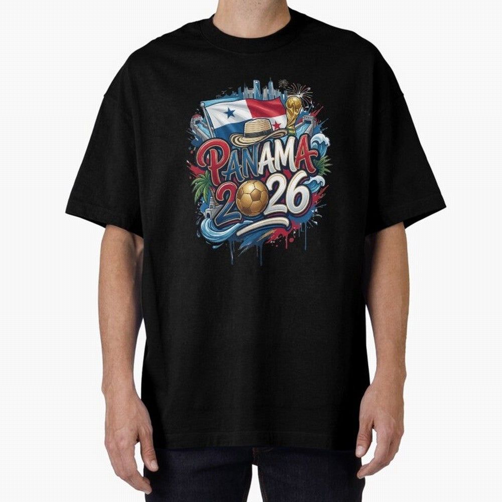 Panama World Cup 2026 Football Legacy Oversized T-Shirt Represent Fans Who Live for the FIFA World Cup 2026 Journey through Messi, CR7 and Mbappe Highlights, Argentina, France and Brazil Pride, Football Passion, Legendary Performances, Festival