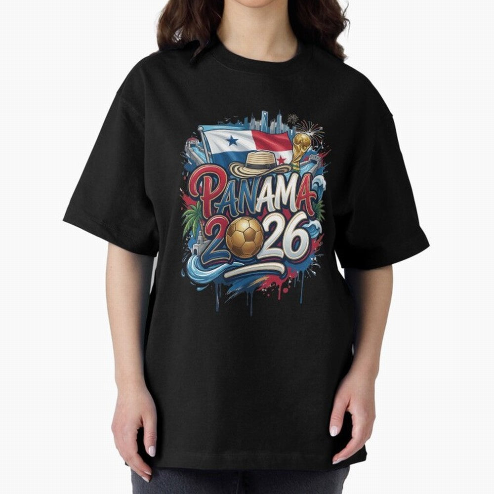 Panama World Cup 2026 Football Legacy Oversized T-Shirt Represent Fans Who Live for the FIFA World Cup 2026 Journey through Messi, CR7 and Mbappe Highlights, Argentina, France and Brazil Pride, Football Passion, Legendary Performances, Festival