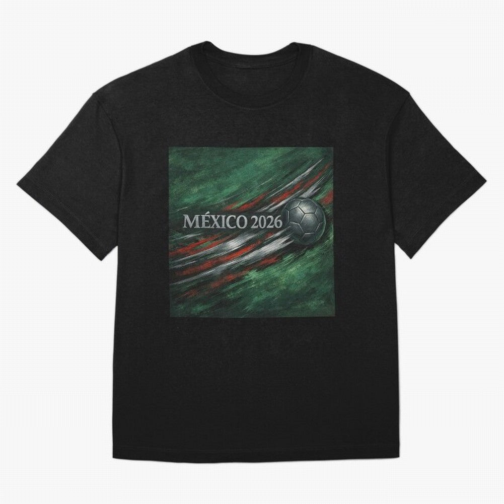 M¨¦xico 2026 Soccer Design Oversized T-Shirt Show Match Day Excitement for FIFA World Cup 2026 Centered on Messi and Cristiano Ronaldo, France and Portugal Energy, Sports Nostalgia, International Competition, Famous Players and Unforgettable