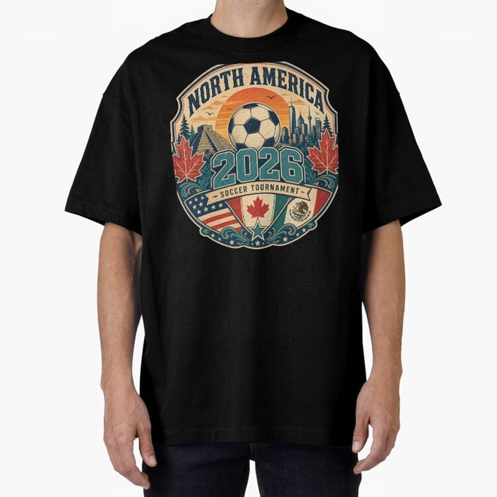 USA Canada Mexico Soccer Cup Oversized T-Shirt Make Game Day About Match Day Hype around FIFA World Cup 2026, Messi, France and Portugal, Football Festival Excitement, Trophy Ambitions, Country Rivalries and Star Player Buzz; Made for Collectors