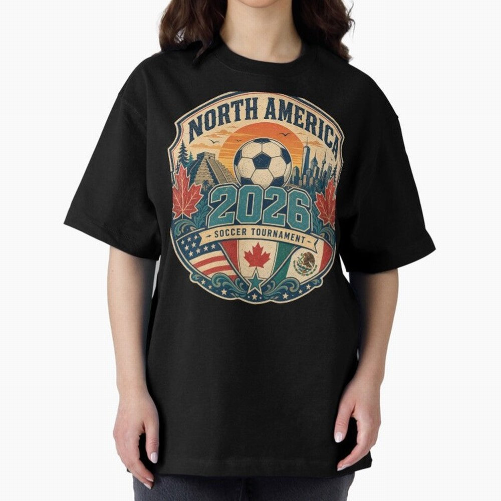 USA Canada Mexico Soccer Cup Oversized T-Shirt Make Game Day About Match Day Hype around FIFA World Cup 2026, Messi, France and Portugal, Football Festival Excitement, Trophy Ambitions, Country Rivalries and Star Player Buzz; Made for Collectors