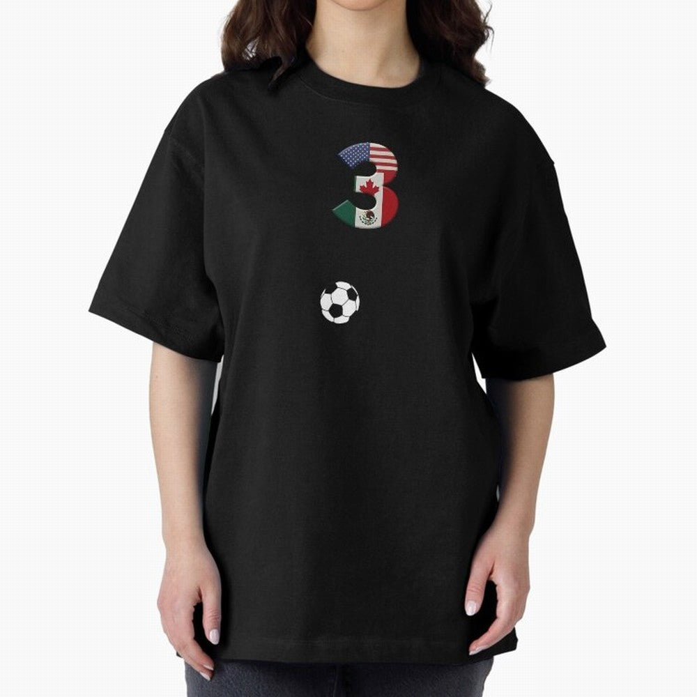 World Cup 2026 Host Nations Oversized T-Shirt Bring Bold Fan Energy to Global Football Passion for FIFA World Cup 2026 USA Canada Mexico, Made for Mbappe and Neymar, Spain, Classic Soccer Heritage, Championship Pressure, Fan Loyalty and