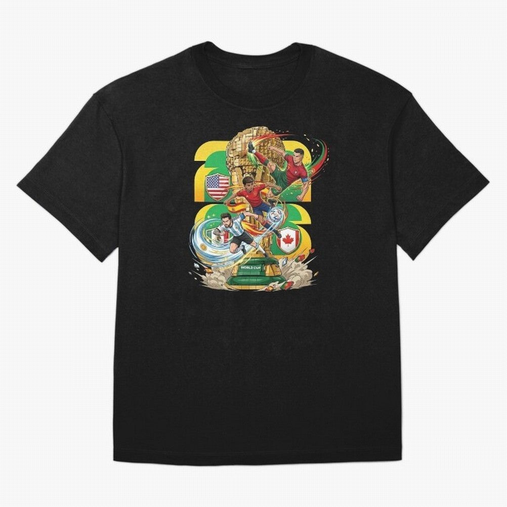World Cup Teams 2026 Oversized T-Shirt Bring Retro Soccer Energy to FIFA World Cup 2026 Spirit, Highlighting Spain, CR7, Stadium Chants, National Pride, Trophy Dreams and Unforgettable Football Memories; Made for Collectors Who Enjoy Iconic