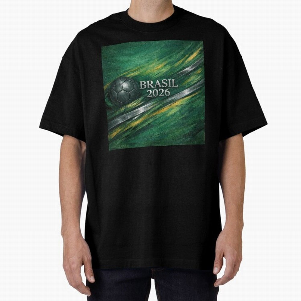 Brazil World Cup 2026 Concept Oversized T-Shirt Celebrate Every Goal in FIFA World Cup 2026 Group Stage Spirit, Connected to Brazil, Portugal and Argentina, Messi, Neymar and Mbappe, Stadium Memories, Football Loyalty, International Chants and