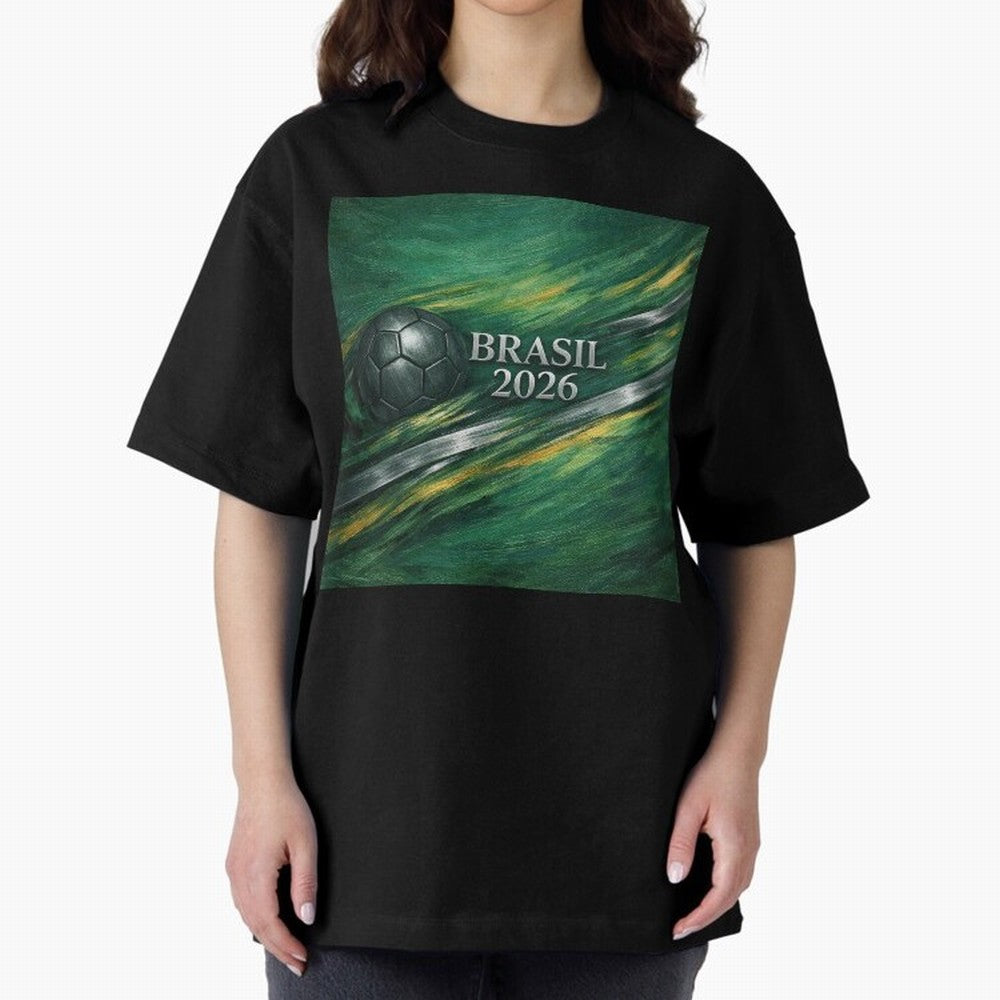 Brazil World Cup 2026 Concept Oversized T-Shirt Celebrate Every Goal in FIFA World Cup 2026 Group Stage Spirit, Connected to Brazil, Portugal and Argentina, Messi, Neymar and Mbappe, Stadium Memories, Football Loyalty, International Chants and