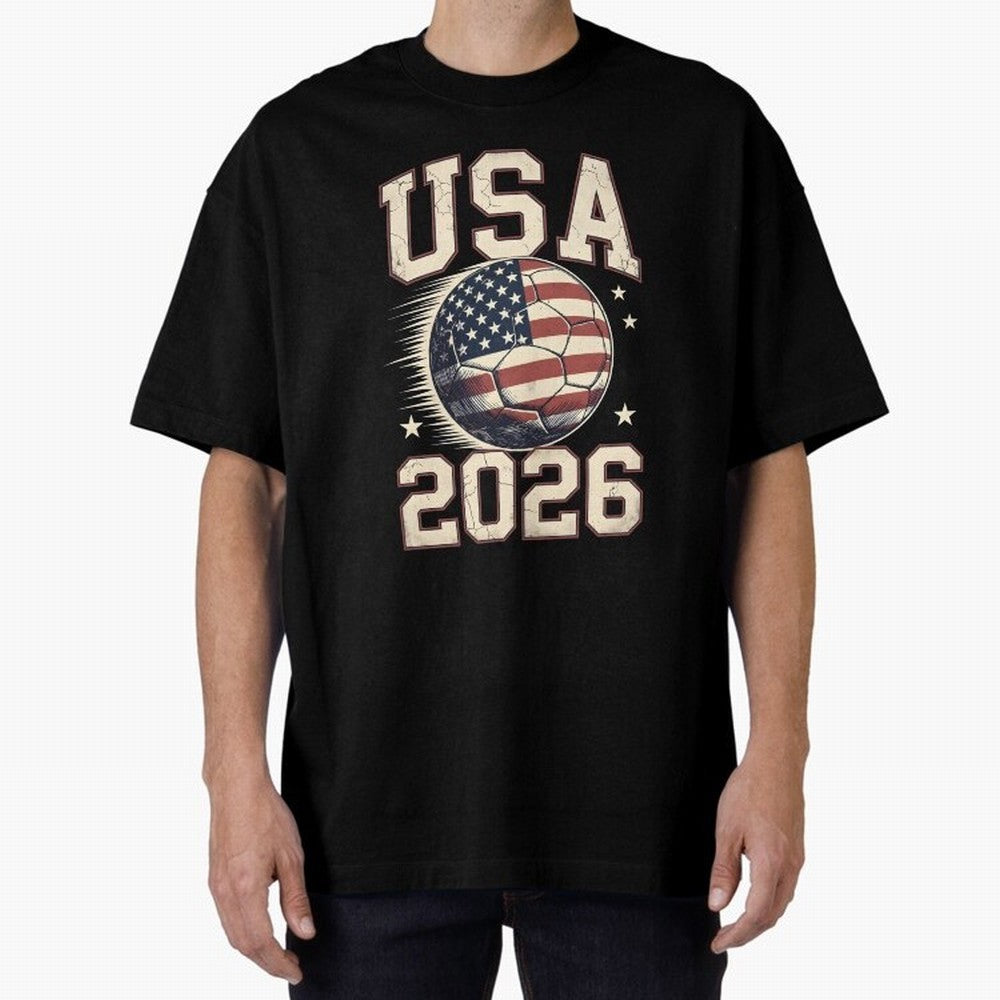 USA 2026 World Cup Soccer Oversized T-Shirt Turn Every Weekend Toward Global Football Passion for FIFA World Cup 2026 Group Stage, Centered on Haaland and Mbappe, France, Stadium Chants, National Pride, Trophy Dreams and Unforgettable Football