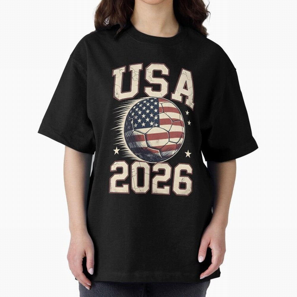 USA 2026 World Cup Soccer Oversized T-Shirt Turn Every Weekend Toward Global Football Passion for FIFA World Cup 2026 Group Stage, Centered on Haaland and Mbappe, France, Stadium Chants, National Pride, Trophy Dreams and Unforgettable Football