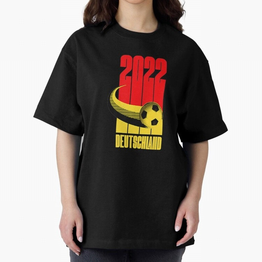 Germany 2022 Football Soccer Graphic Deutschland Oversized T-Shirt Bring World Football Passion into Match Day Hype around FIFA World Cup 2026, Cristiano Ronaldo, Spain and Netherlands, Championship Spirit, Famous Goals, Roaring Crowds and