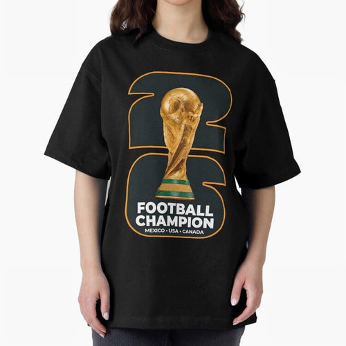 2026 Soccer Tournament Graphic - Football Champion Art Oversized T-Shirt Support FIFA World Cup 2026 USA Canada Mexico Spirit, Filled with France and Portugal, CR7, Global Supporter Spirit, Legendary Goals, National Colors and Tournament