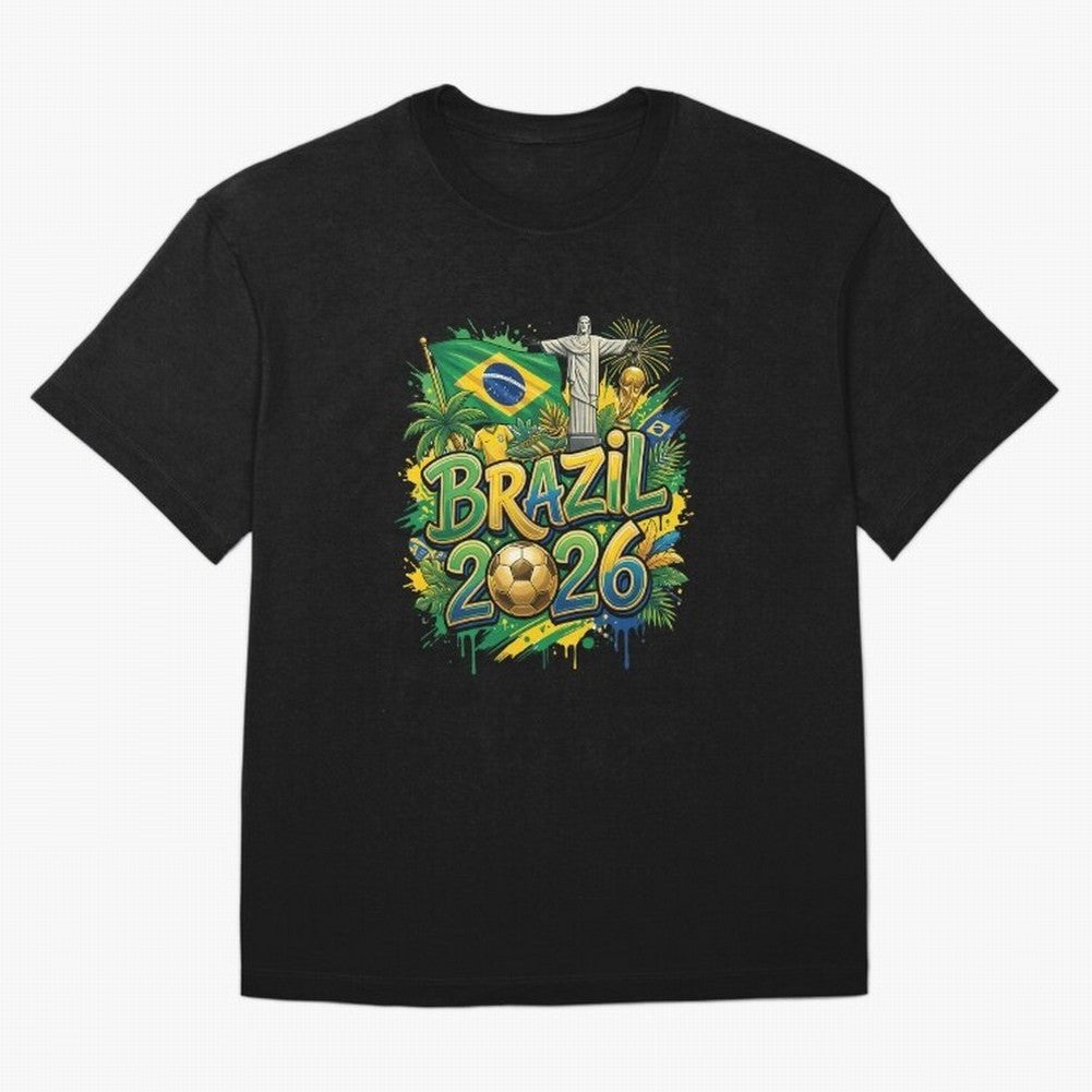 Brazil World Cup 2026 Football Legacy Oversized T-Shirt Unlock Match Day Hype around FIFA World Cup 2026 Group Stage, Neymar, England, Game Day Rituals, Football Legends, Country Pride and the Road to the Final; Ideal for Fans Who Follow Messi,
