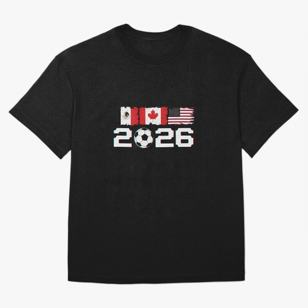Glitched United 2026 Cup - North America Emblem Part 2 T-Shirt_82924673 Oversized T-Shirt Bring International Match Energy to the FIFA World Cup 2026 Journey through Cristiano Ronaldo Highlights, Spain and Netherlands Pride, Supporter Pride, Iconic