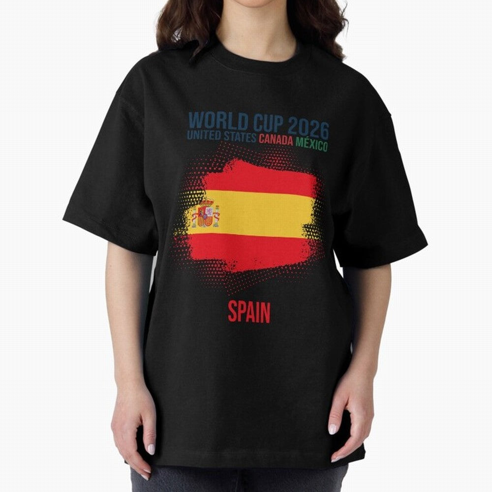 SPAIN WORLD CUP 2026 Oversized T-Shirt Upgrade Match Day Hype around FIFA World Cup 2026 USA Canada Mexico, CR7, Brazil, Portugal and Argentina, Worldwide Fan Energy, Dramatic Goals, Stadium Lights and Championship Celebrations; Created for Match