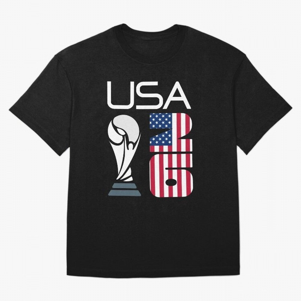 USA 2026 Soccer World Cup Trophy American Flag Design Oversized T-Shirt Back Your Heroes with Global Football Passion for FIFA World Cup 2026, with Cristiano Ronaldo, Haaland and CR7, England, France and Netherlands, Tournament Hype, Historic