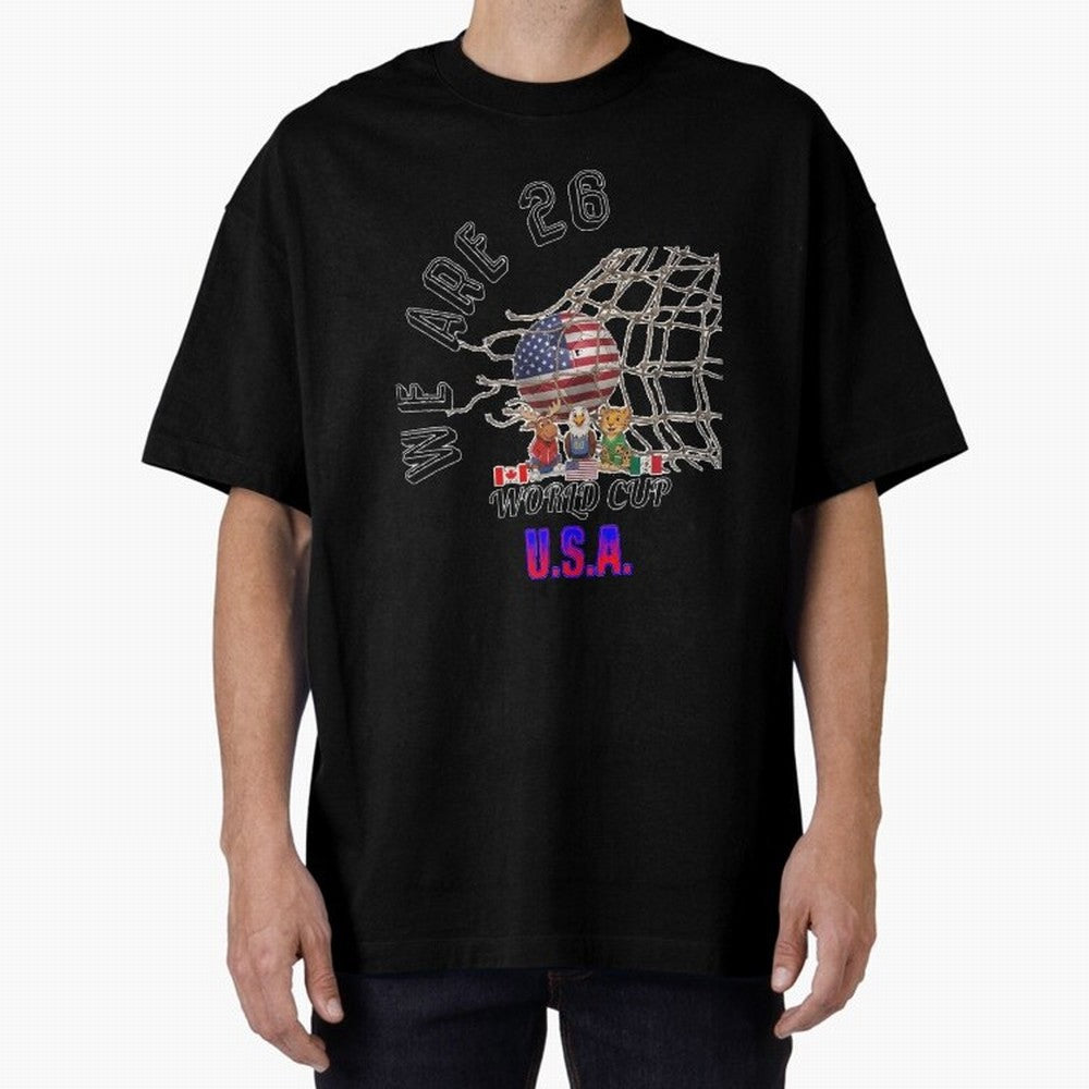 World cup 26 - USA Oversized T-Shirt Keep the Match Day Mood of Global Football Passion for FIFA World Cup 2026 Group Stage, Centered on Haaland, Spain, Classic Soccer Heritage, Championship Pressure, Fan Loyalty and International Pride; Ideal for