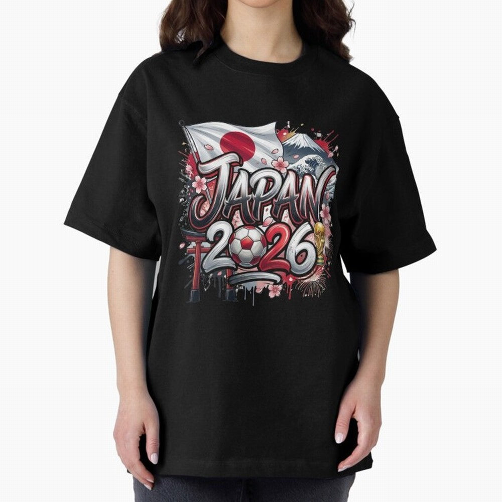 Japan World Cup 2026 Football Legacy Oversized T-Shirt Live for the Drama of Global Football Passion for FIFA World Cup 2026 Group Stage, Featuring Haaland and Mbappe, England, Football Passion, Legendary Performances, Festival Vibes and Supporter