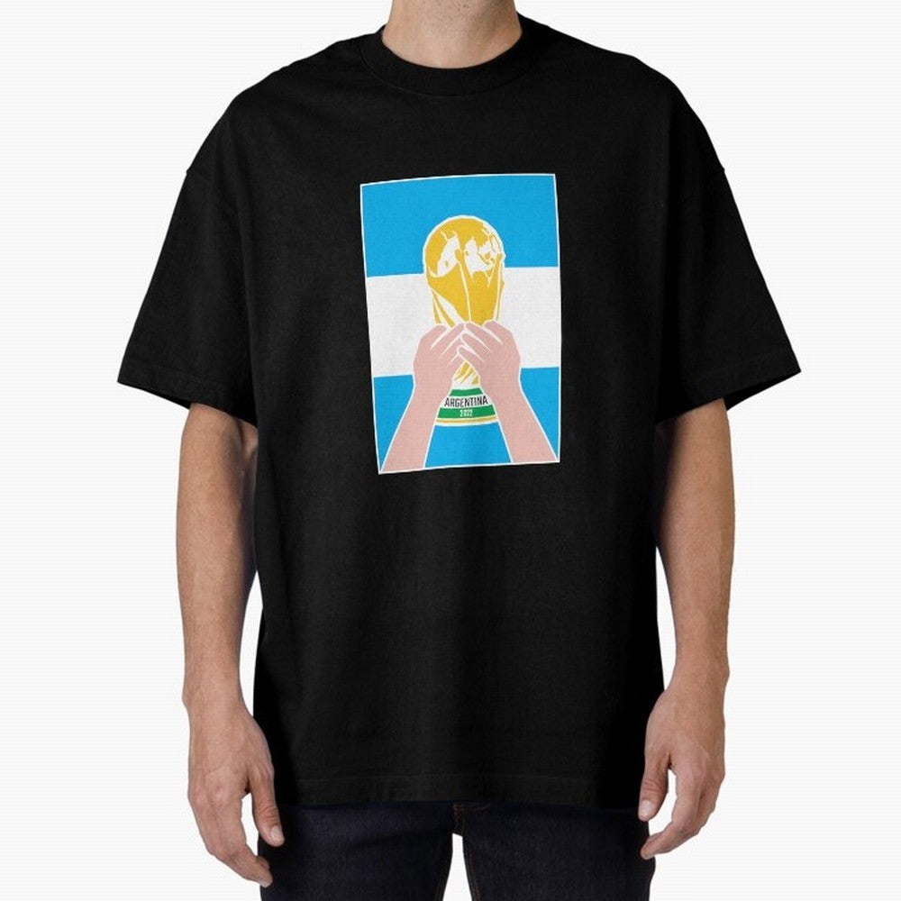 Champion Argentina 2022 Oversized T-Shirt Feel International Energy from Global Football Passion for FIFA World Cup 2026, Filled with CR7, France, Football Passion, Legendary Performances, Festival Vibes and Supporter Community; Perfect for People