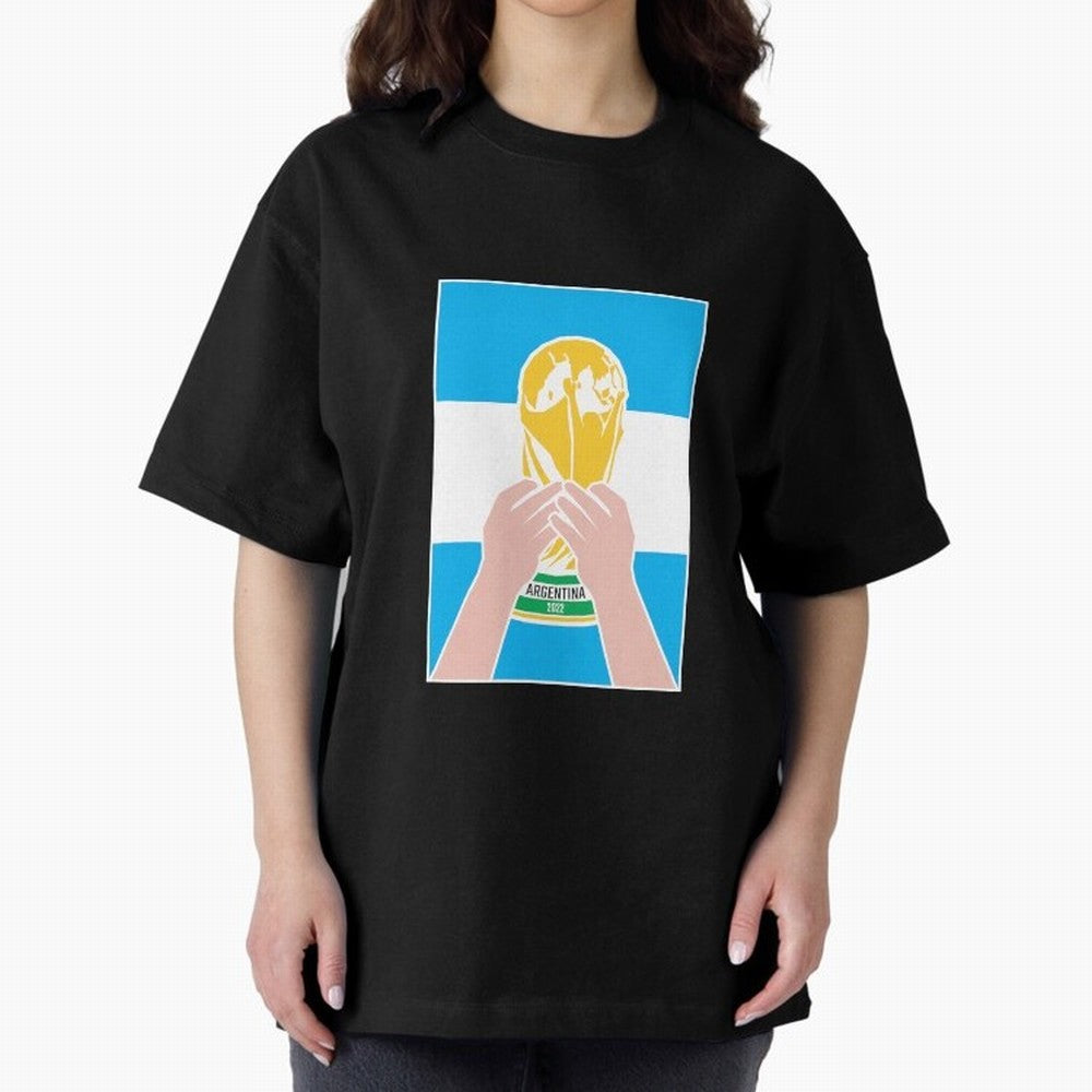 Champion Argentina 2022 Oversized T-Shirt Feel International Energy from Global Football Passion for FIFA World Cup 2026, Filled with CR7, France, Football Passion, Legendary Performances, Festival Vibes and Supporter Community; Perfect for People