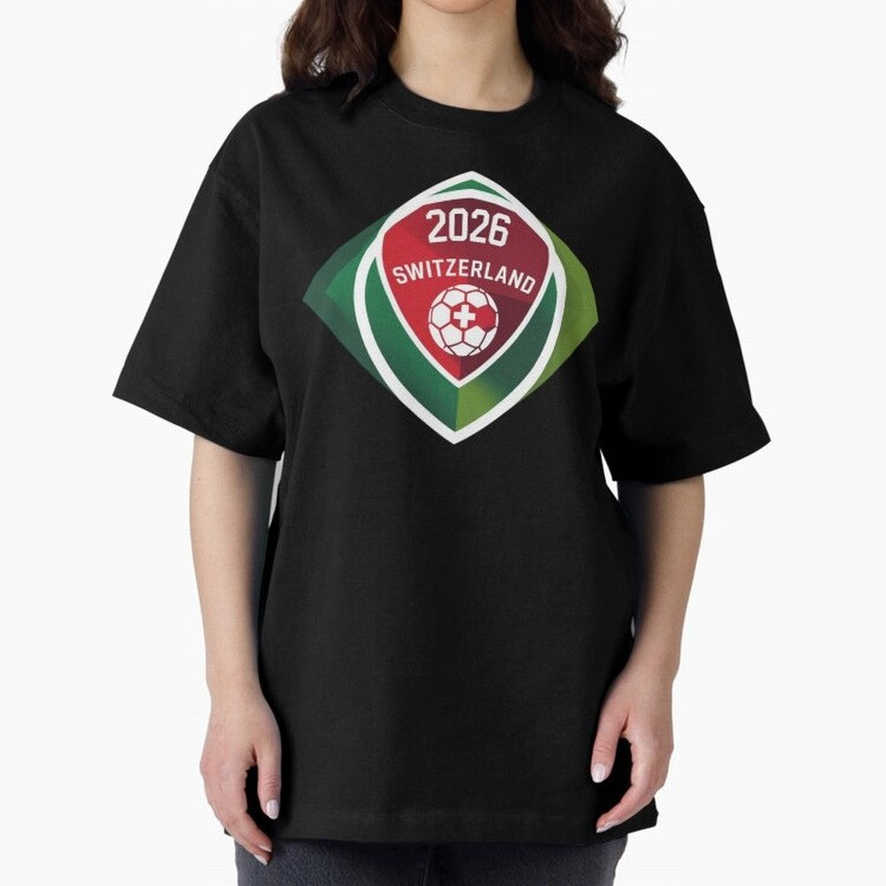 Switzerland 2026 Oversized T-Shirt Bring Match Day Fire to the FIFA World Cup 2026 Group Stage Journey through Mbappe Highlights, Netherlands Pride, Classic Soccer Heritage, Championship Pressure, Fan Loyalty and International Pride; Ideal for Fans