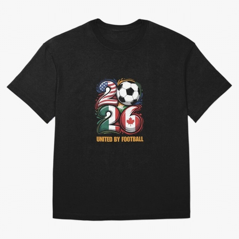 United By Football Soccer Fan Gear 2026 Oversized T-Shirt Fuel the Hype around FIFA World Cup 2026 for Fans of Messi, CR7 and Mbappe and Germany, Bringing Global Supporter Spirit, Legendary Goals, National Colors and Tournament Celebration; Great
