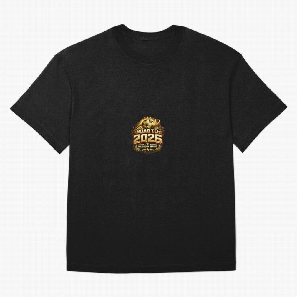 Road To 2026 Football Fan Shirt Oversized T-Shirt Back the Journey through FIFA World Cup 2026 USA Canada Mexico Spirit, Built around Spain, Cristiano Ronaldo, Haaland and CR7, Football History, Final Match Energy, Crowd Noise and Once in a