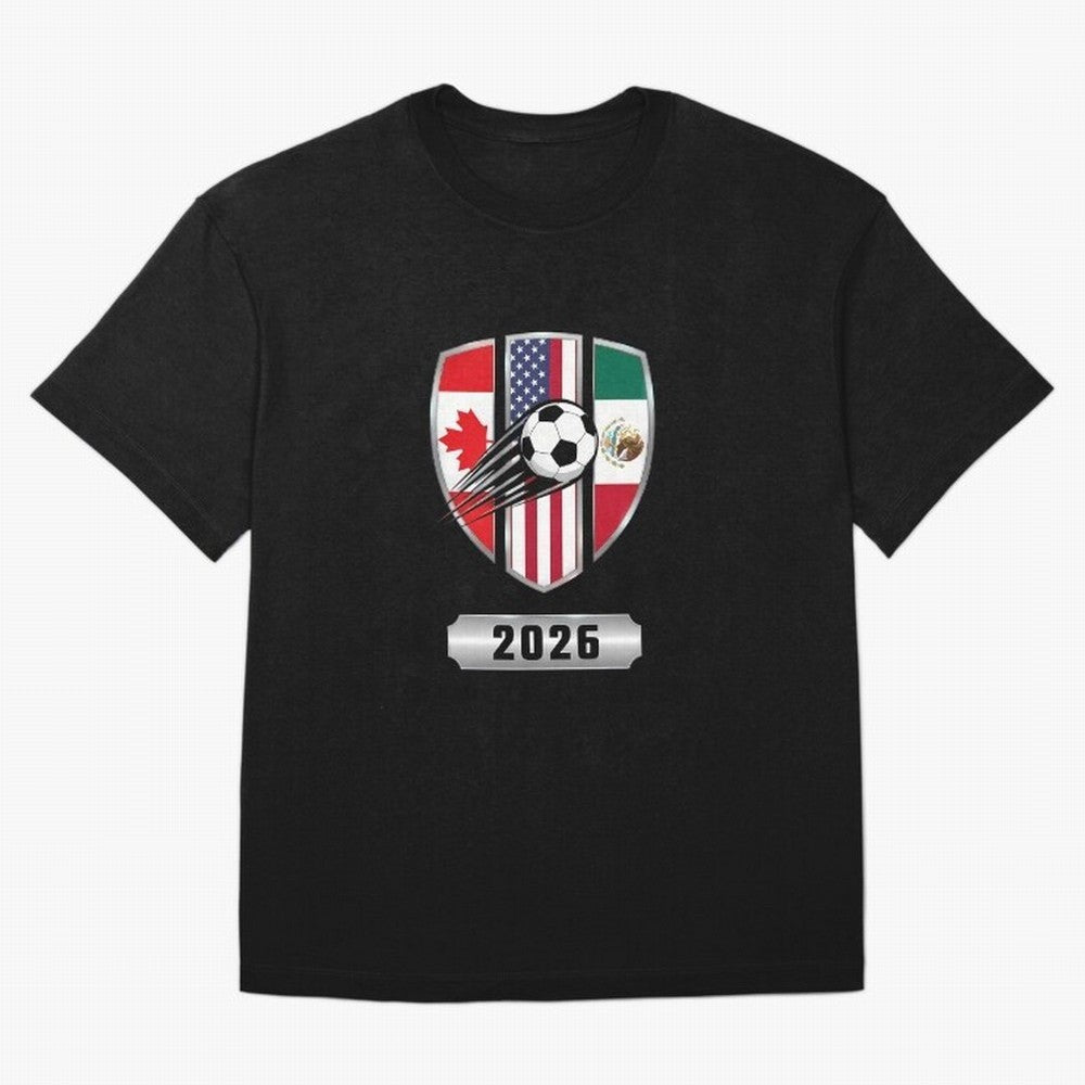 North United America Shield 2026 Cup Oversized T-Shirt Turn Every Weekend Toward Match Day Hype around FIFA World Cup 2026 USA Canada Mexico, CR7 and Messi, England, France and Netherlands, Match Day Excitement, Supporter Culture, Golden Goals and