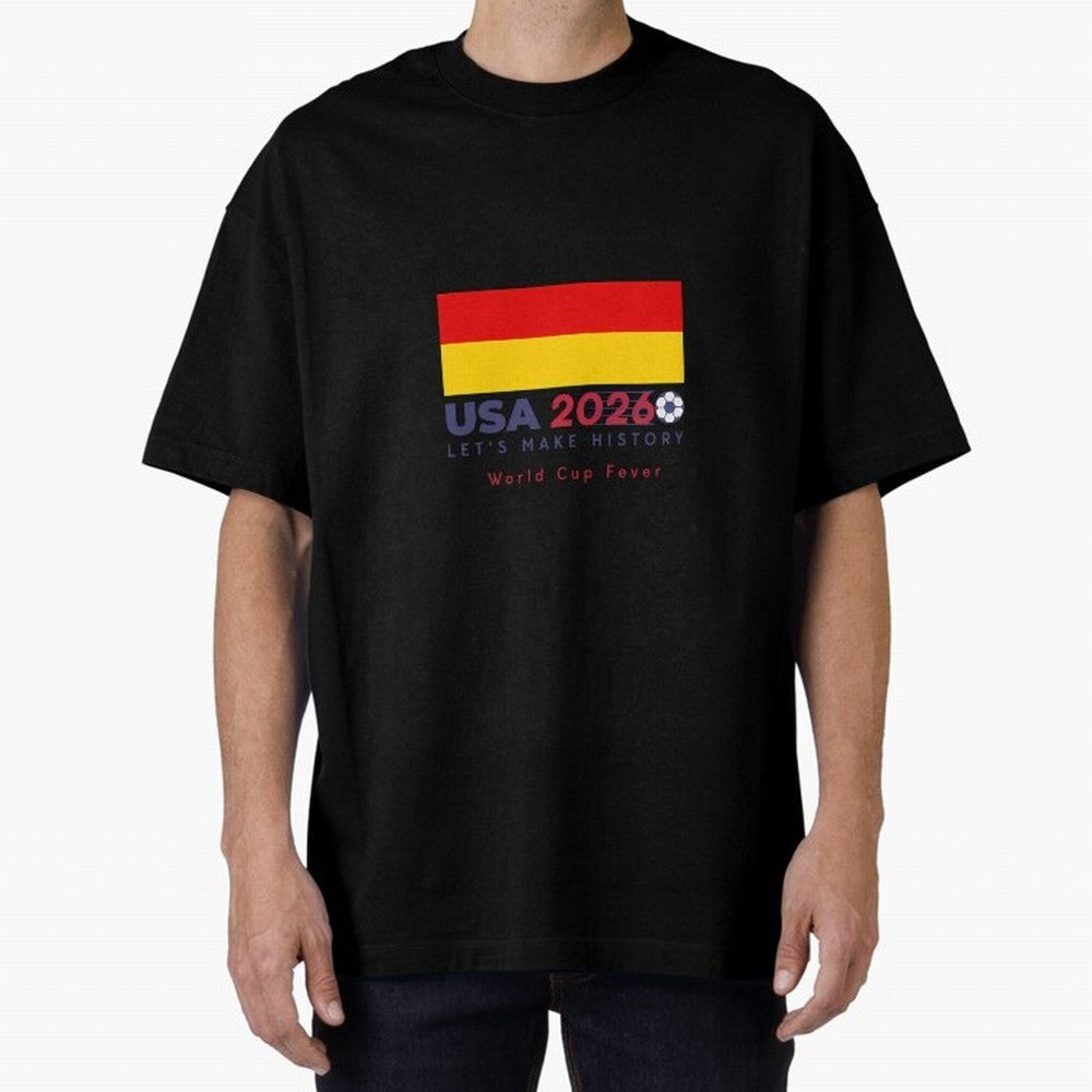 Usa 2026 World Cup Fever Americas Football. Oversized T-Shirt Back Your Heroes with FIFA World Cup 2026 Inspired by Messi and Cristiano Ronaldo, Netherlands Energy, Match Day Excitement, Supporter Culture, Golden Goals and Global Football Passion;