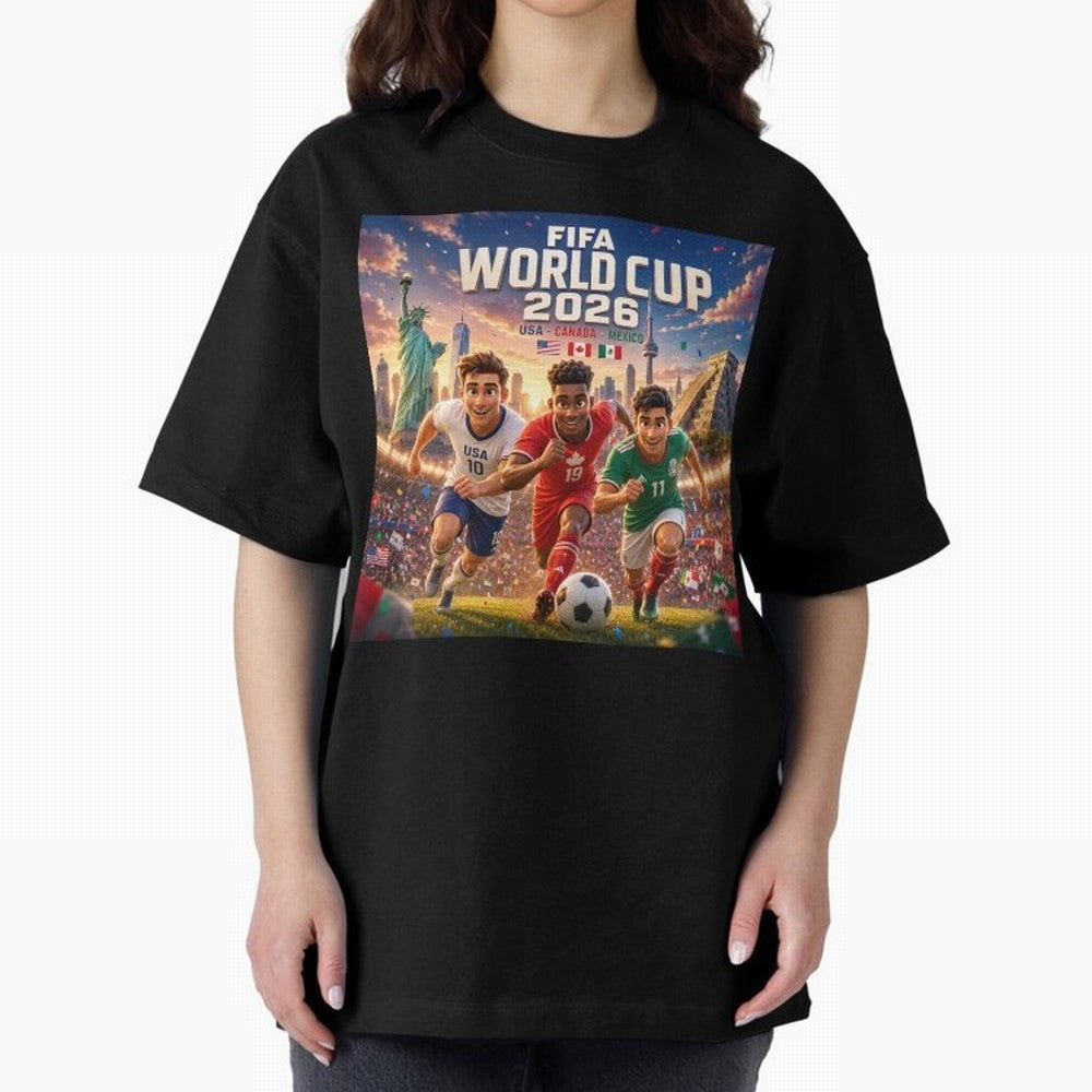? USA Canada Mexico Football 2026 #football 2026 Oversized T-Shirt Support the Legends of Match Day Hype around FIFA World Cup 2026 USA Canada Mexico, Haaland and Mbappe, England, Soccer Culture, Superstar Moments, National Team Dreams and