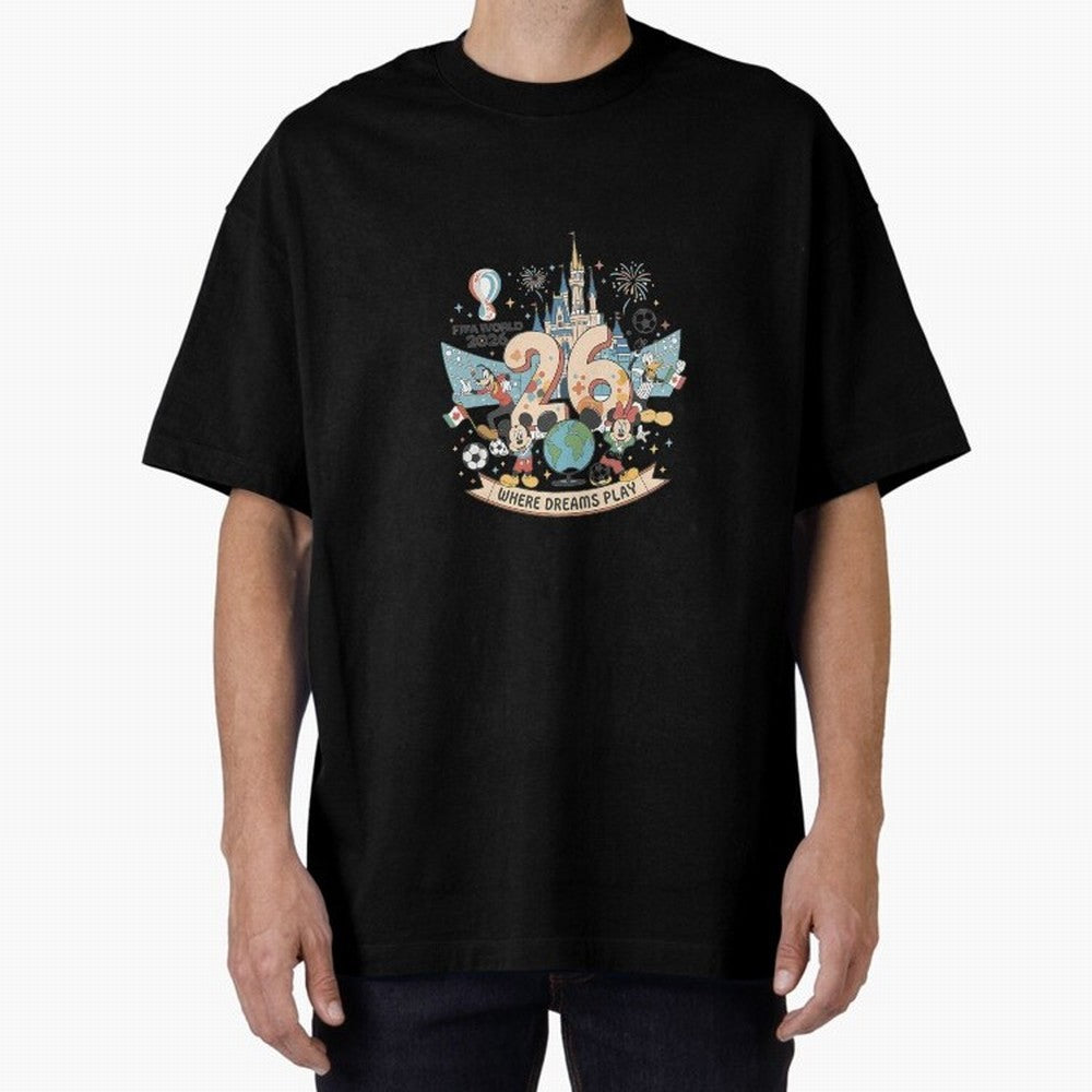 Dreamland Football 26 Oversized T-Shirt Celebrate Soccer Greatness during FIFA World Cup 2026 for Fans of Cristiano Ronaldo, Haaland and CR7 and Portugal, Bringing Supporter Pride, Iconic Celebrations, Legendary Names and Global Match Day Energy;