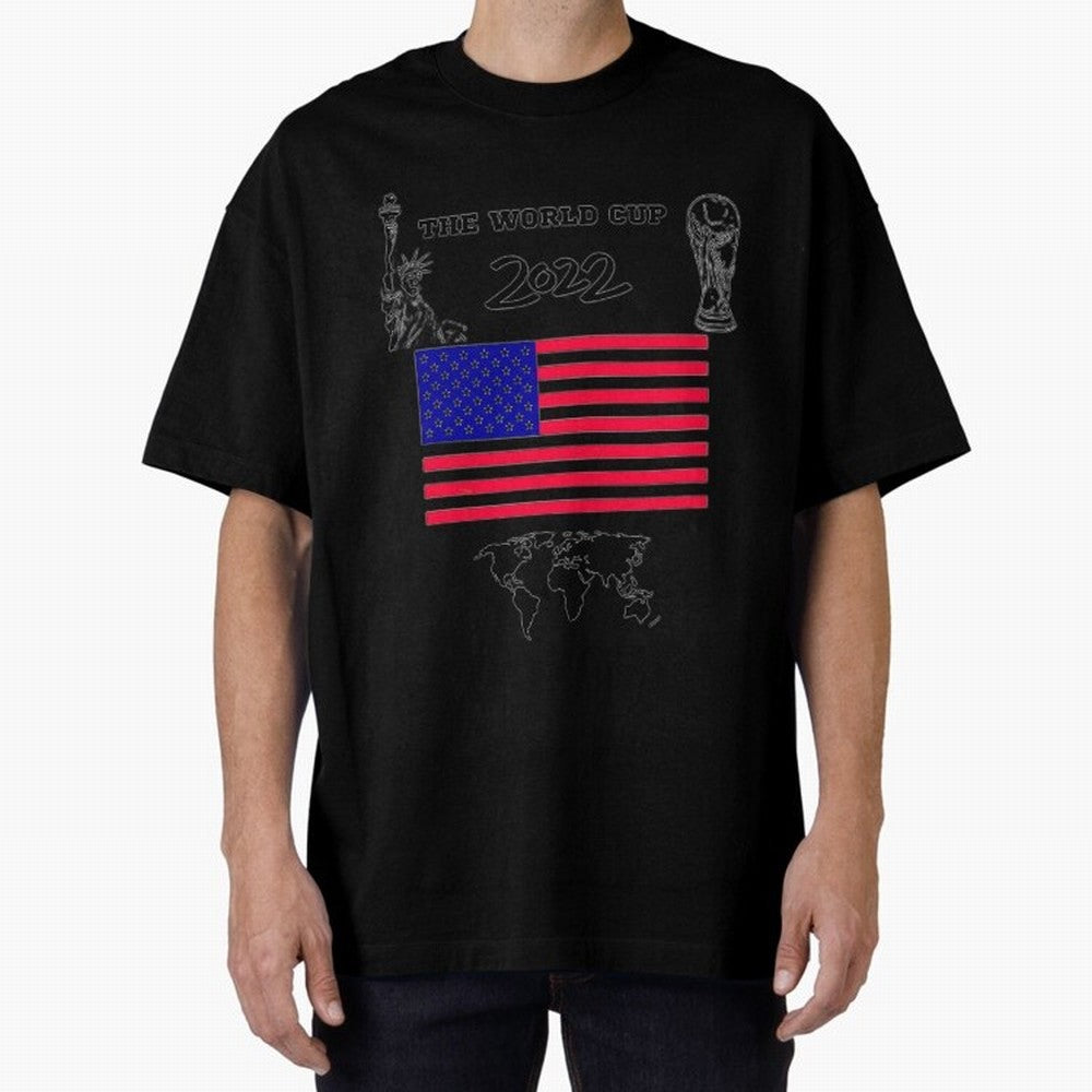 T-shirt for World cup, USA Oversized T-Shirt Bring a Vintage Feel to FIFA World Cup 2026 Group Stage for Fans of Messi, CR7 and Mbappe and Argentina and Brazil, Bringing Champion Mindset, Group Stage Buzz, Knockout Tension and Passionate Fan
