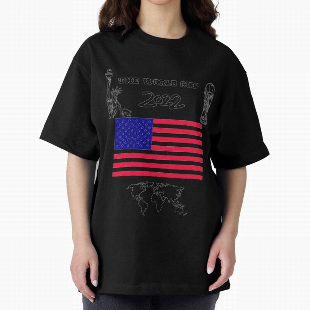 T-shirt for World cup, USA Oversized T-Shirt Bring a Vintage Feel to FIFA World Cup 2026 Group Stage for Fans of Messi, CR7 and Mbappe and Argentina and Brazil, Bringing Champion Mindset, Group Stage Buzz, Knockout Tension and Passionate Fan
