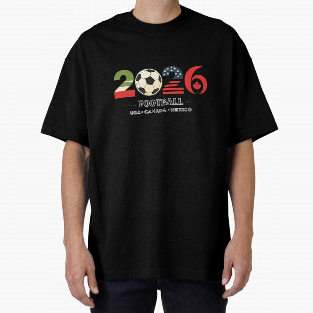 Football 2026 USA Canada Mexico Oversized T-Shirt Carry FIFA World Cup 2026 Filled with Cristiano Ronaldo, Portugal, Spain and Germany Energy, Soccer Culture, Superstar Moments, National Team Dreams and Competitive Fire; Great for Watch Parties,