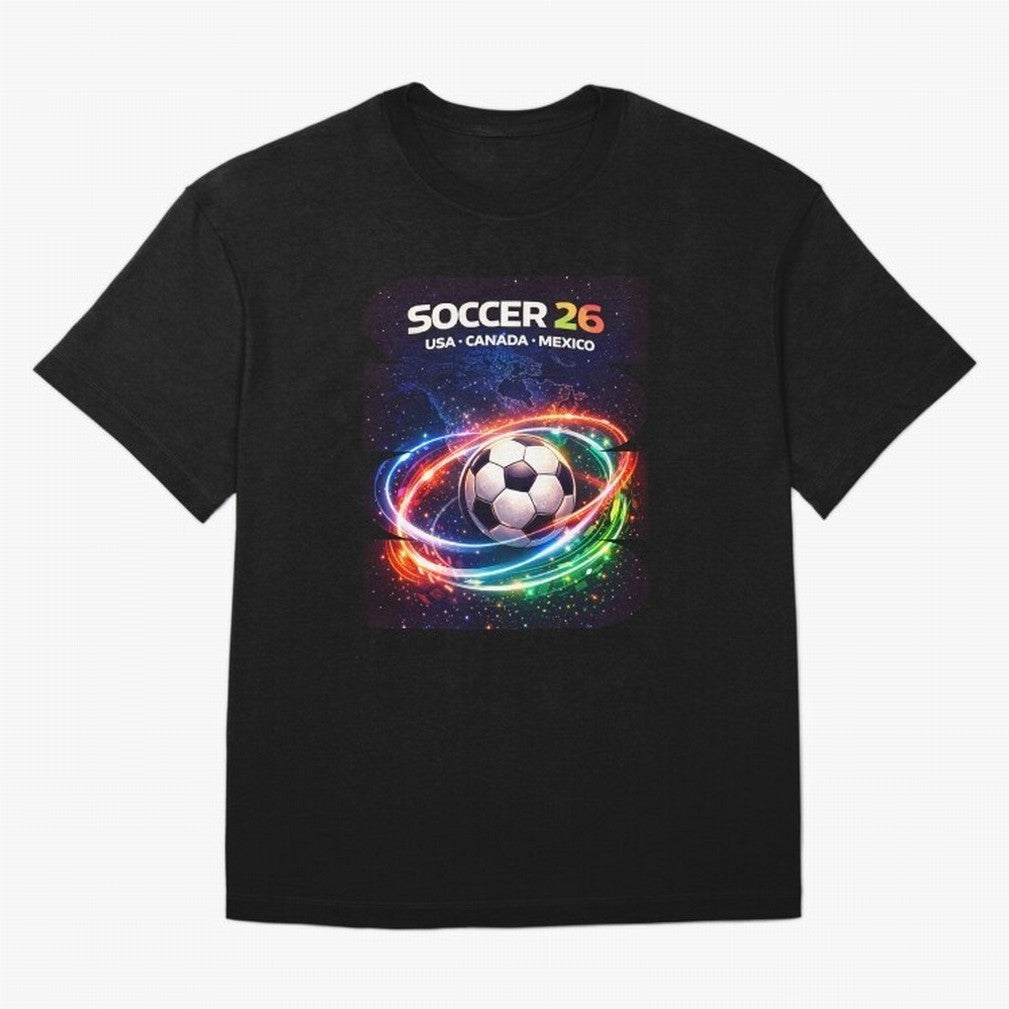 North America Soccer 2026 Shirt, Soccer 26 USA Canada Mexico Fan Tee, United 2026 Soccer Graphic - Bold Oversized T-Shirt Relive Legendary Nights from Match Day Hype around FIFA World Cup 2026 Group Stage, Messi, CR7 and Mbappe, England, Football