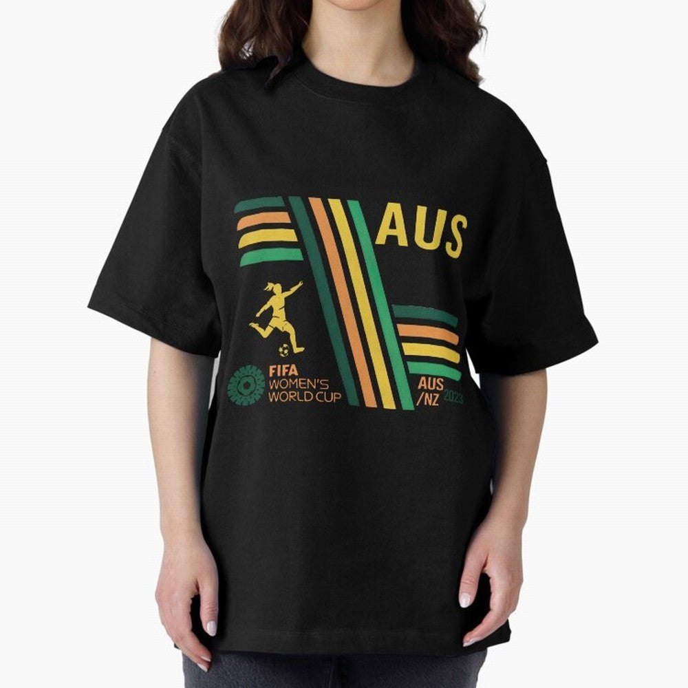 Australia Women's World Cup Oversized T-Shirt Bring a Vintage Feel to FIFA World Cup 2026 Featuring Messi, Neymar and Mbappe, Netherlands Energy, Football Festival Excitement, Trophy Ambitions, Country Rivalries and Star Player Buzz; Made for