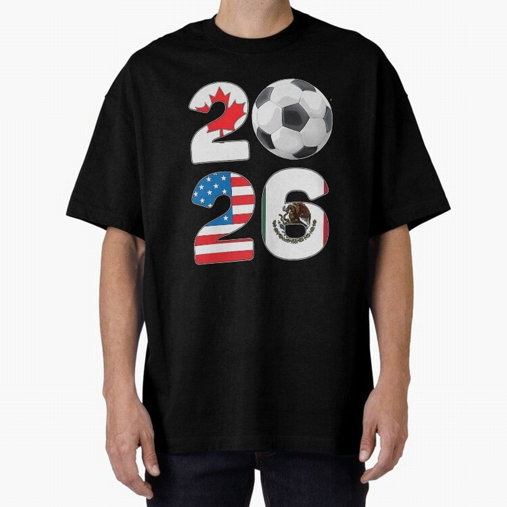 2026 North America Football Massive Event Soccer Ball Oversized T-Shirt Bring International Match Energy to Global Football Passion for FIFA World Cup 2026 Group Stage, Highlighting Messi, France and Portugal, Game Day Rituals, Football Legends,